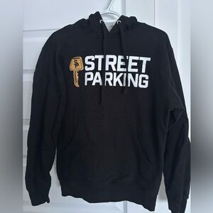 NEW Street Parking Unisex Black Hoodie with Gold Key Graphic